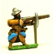 16-17th Century Polish: Musketeer in Helmet with 2 Handed Axe, firing pas cher