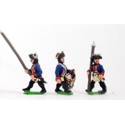AWI German: Command: Line Officer, Standard Bearer & Drummer, advancing pas cher