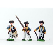 AWI German: Command: Line Infantry Officer, Standar Bearer & Drummer, halted pas cher