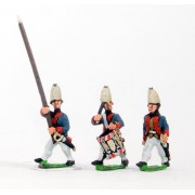 AWI German: Command: Grenadier Officer, Standard Bearer & Drummer, advancing pas cher
