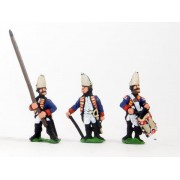 AWI German: Command: Grenadier Officer, Standard Bearer & Drummer, halted pas cher
