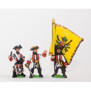 Seven Years War Austrian: Command: German Fusilier Officer, Standar Bearer & Drummer pas cher