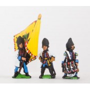 Seven Years War Austrian: Command: Hungarian Officer, Standard Bearer, Drummer pas cher