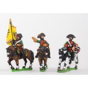 Seven Years War Austrian: Command: Dragoon Officer, Standard Bearer & Drummer pas cher