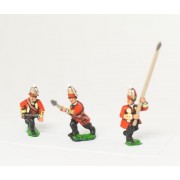 Seven Years War British: Command: Grenadier Officer, Standard Bearer & Drummer, advancing, with variants pas cher