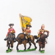 Seven Years War British: Command: Dragoon Officer, Standard Bearer & Drummer pas cher