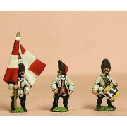 Seven Years War French: Command: Grenadier Royaux Officer, Standard Bearer & Drummer pas cher