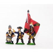 Seven Years War Prussian: Command: Fusilier Officer, Standard Bearer & Drummer pas cher