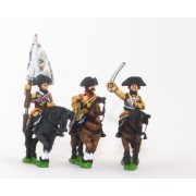 Seven Years War Prussian: Command: Cuirassier Officer, Standard Bearer & Trumpeter pas cher