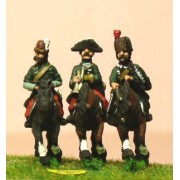 Seven Years War Prussian: Command: 2 Lancer Officers & Trumpeter pas cher