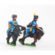 Seven Years War Prussian: Command: 2 Hussar Officers & Trumpeter pas cher