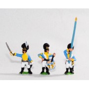 Bavarian 1805-14: Line Grenadiers or Jagers: Command: 2 Officers, 2 Standard Bearers & 2 Drummers pas cher