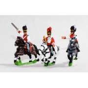 Bavarian 1805-14: Command: Dragoon Officer, Standard Bearer & Trumpeter pas cher