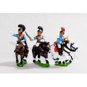 Bavarian 1805-14: Command: Cuirassier Officer, Standard Bearer & Trumpeter pas cher