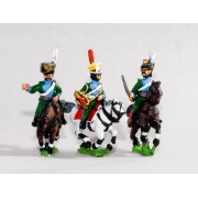 Bavarian 1805-14: Command: Lancer Officer, Standard Bearer & Trumpeter pas cher