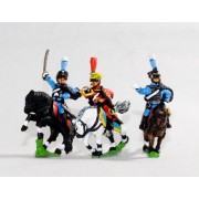 Bavarian 1805-14: Command: Hussar Officer, Standard Bearer & Trumpeter pas cher