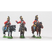 British Cavalry: Command: Heavy Dragoon Officer, Standard Bearer & Bugler pas cher