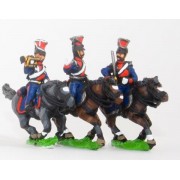 Russian 1813-15: Command: Lancer Officer, Standard Bearer & Trumpeter pas cher