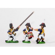 Early Spanish Infantry: Command: Line Officer, Standard Bearer and Drummer, advancing pas cher