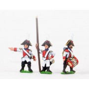 Early Spanish Infantry: Command: Line Officer, Standard Bearer and Drummer, halted pas cher