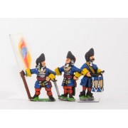 European Armies: Command: Officer, Standard Bearer & Drummer in Fur Cap pas cher